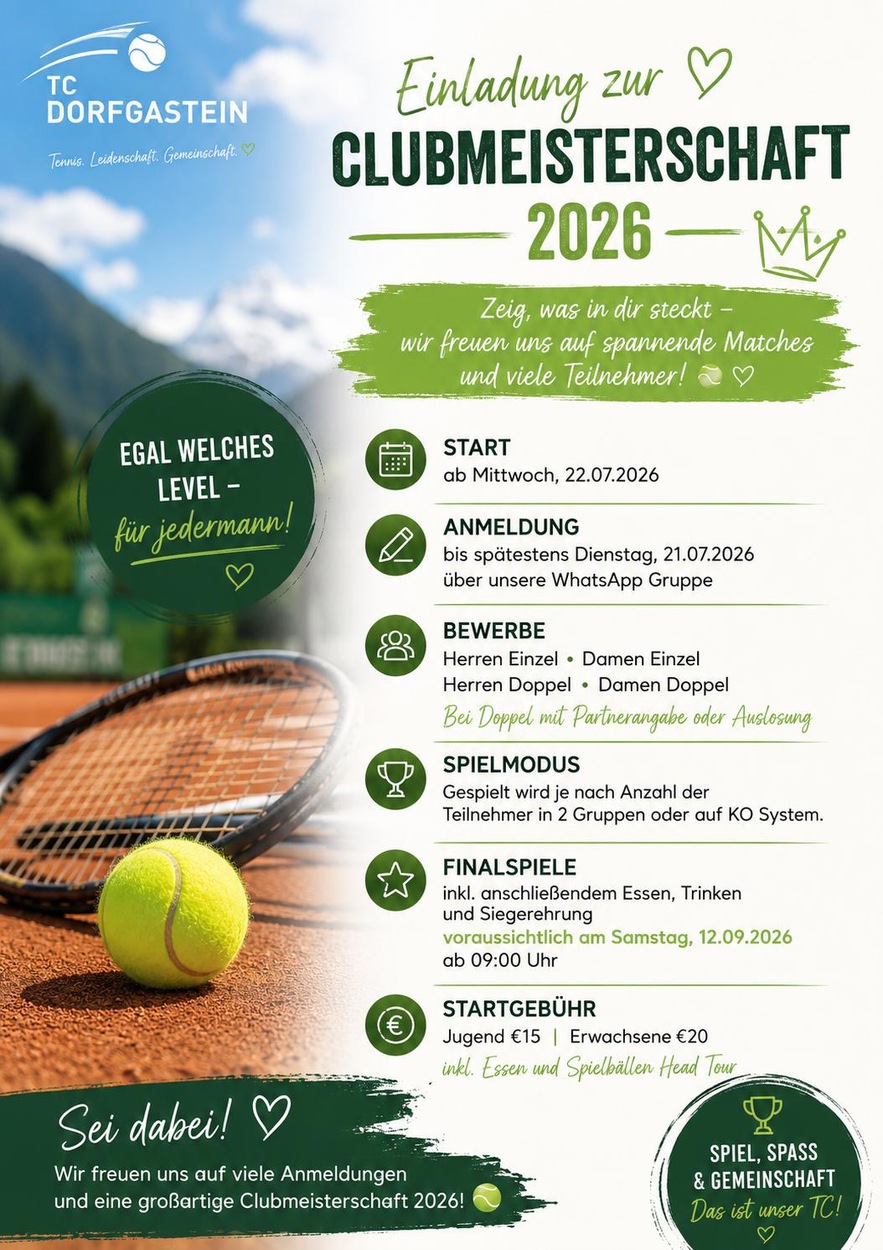 Clubmeisterschaft 2026 – Sei dabei!